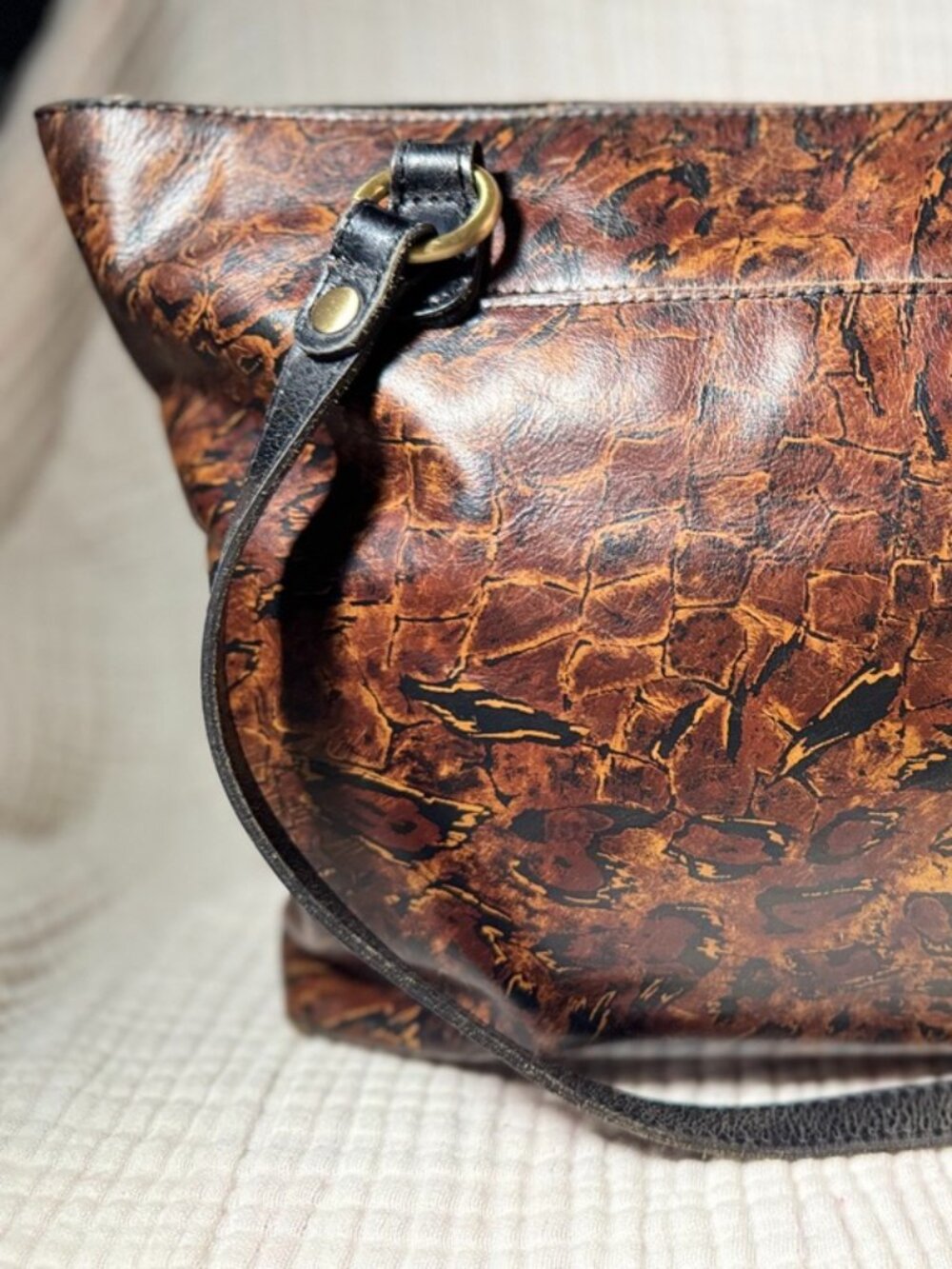 Patricia Nash Lindsell Leather Tote - abstract animal print